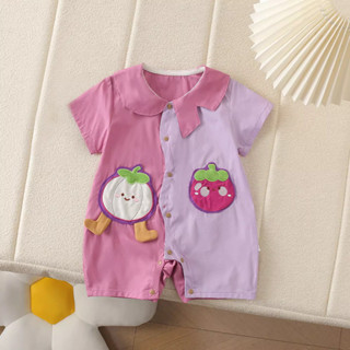 ฤดูร้อนใหม่เสื้อผ้าเด็กชายและหญิงปกบอดี้สูทแขนสั้น0-24เดือนเ…
