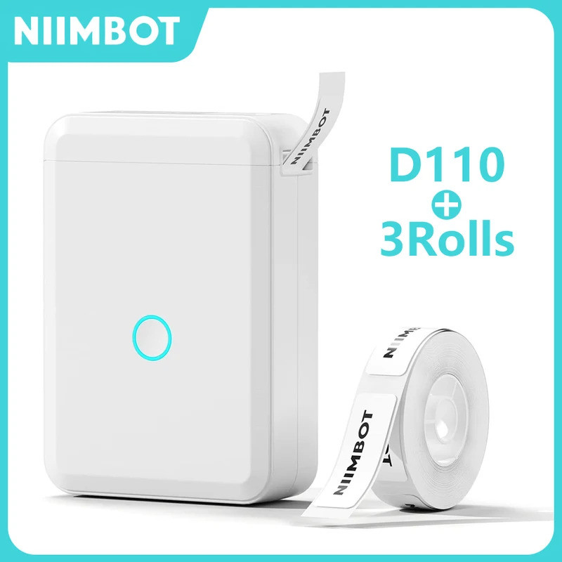 Niimbot D110 เครื่องพิมพ์ความร้อนขนาดเล็กพกพาไม่ใช้หมึก เครื่องทำฉลากติดเองสำหรับสติ๊กเกอร์ เครื่องพ