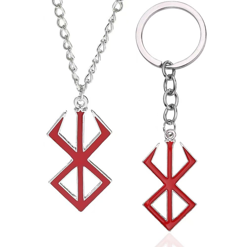 สร้อยคอ Berserk Guts Swor จี้แฟน Hip Hop พวงกุญแจ Mad Warrior Of Nourse Viking Mythology ผู้ชายสร้อย