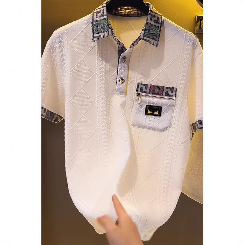 ปกฤดูร้อนสไตล์ใหม่ผู้ชายเกาหลีอินเทรนด์ POLO เสื้อผ้า High-End หล่อหรูหรา Puffian