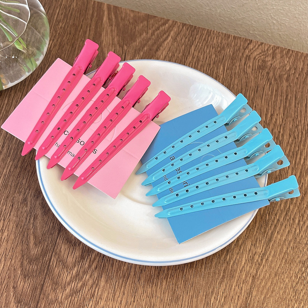 10 ชิ้นชุดผู้หญิงอุปกรณ์เสริมผมเกาหลีสีสันที่มองไม่เห็นโลหะ Bangs คลิป Duckbill Barrette สําหรับแต่งหน้า - รูปที่ 6