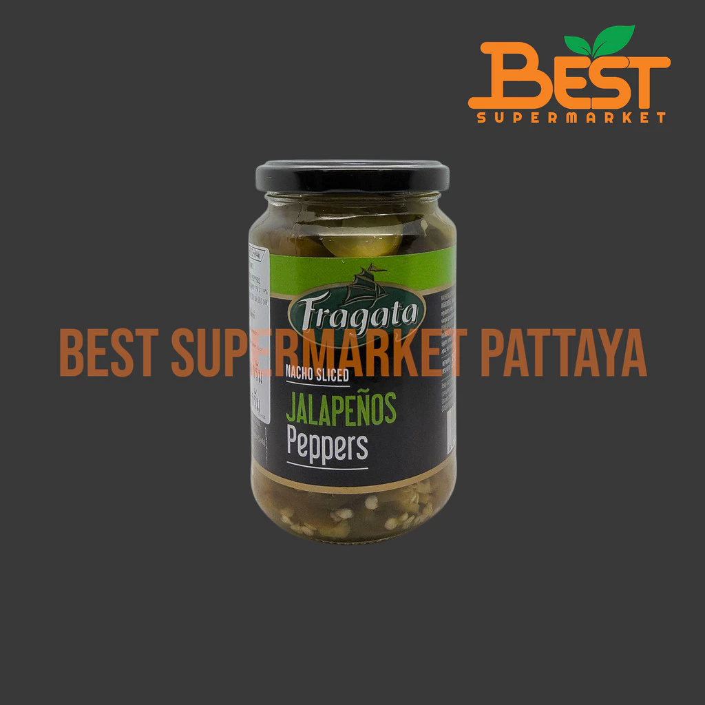 ฟรากาตา พริกฆาลาเปญโญดองในน้ำเกลือ 350 กรัม. Fragata Nacho Sliced Jalapenos eppers 350 g.
