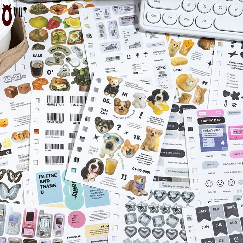 60 ชิ้นเกาหลี Instagram สติกเกอร์ Fragments of Time Theme Non-Repeat สติกเกอร์สําหรับ Art Craft Journaling อุปกรณ์ - รูปที่ 5