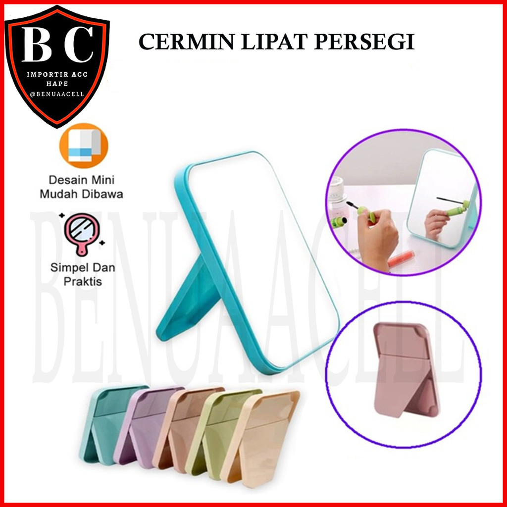 PORTABLE Square Folding MIRROR STANDING BEAUTY MIRROR Sit MIRROR สําหรับ MAKEUP - BC88