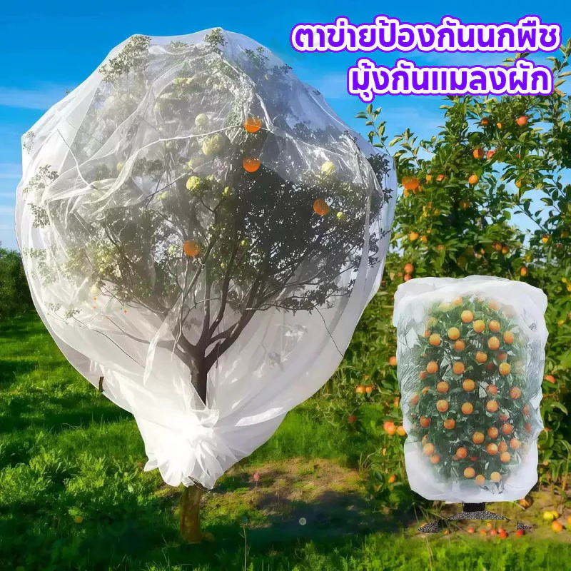 มุ้งกันแมลงผัก ตาข่ายป้องกันนกพืช มุ้งปลูกผัก กับซิปสุทธิครอบคลุมผล