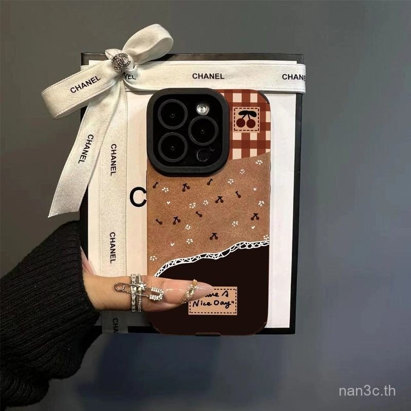 เคสโทรศัพท์กันกระแทกลายดอกไม้เล็กเชอร์รี่ สำหรับ iPhone 12 Pro/11 Pro Max/15 Plus/13 Pro/14 Pro Max/