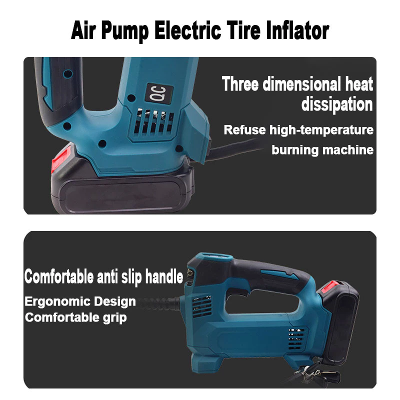 Makita DMP100 ปั๊มลมไร้สายแบตเตอรี่ลิเธียมแบบชาร์จไฟได้ยางรถยนต์เครื่องเติมลมไฟฟ้าแบบพกพาขนาดเล็กสําหรับยางรถยนต์ thumbnail 6