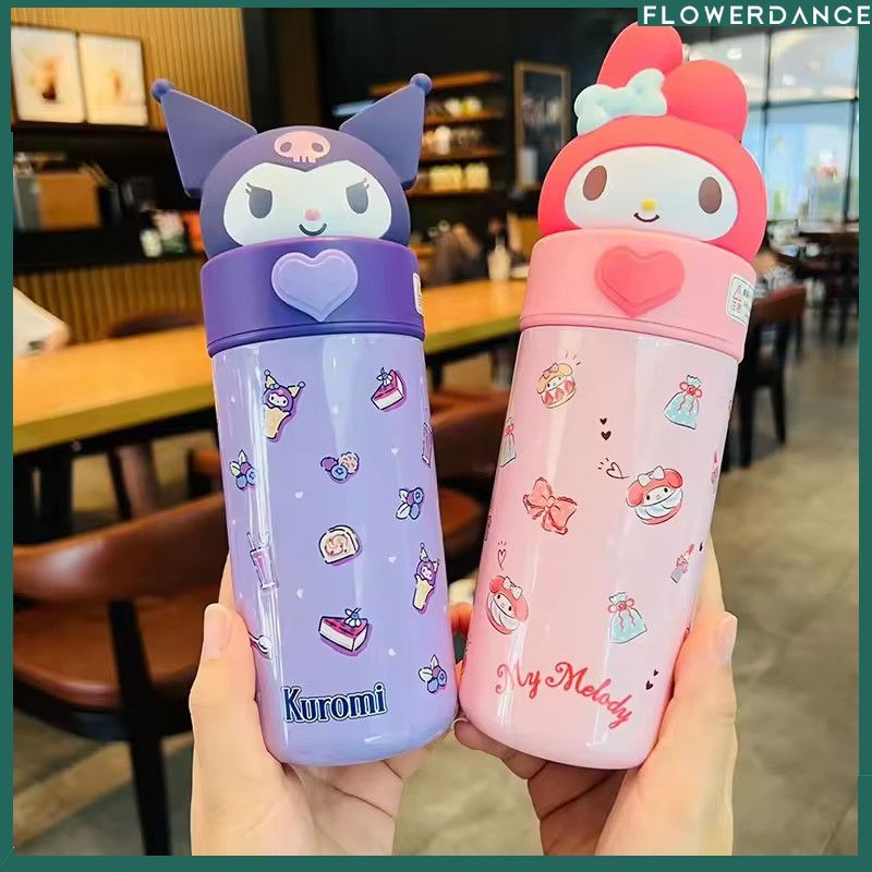 แก้วเก็บความเย็น Sanrio Kuromi 350 มล. ลาย Pompompurin น่ารักสำหรับเด็กผู้หญิง แก้วเก็บความเย็นสำหรั
