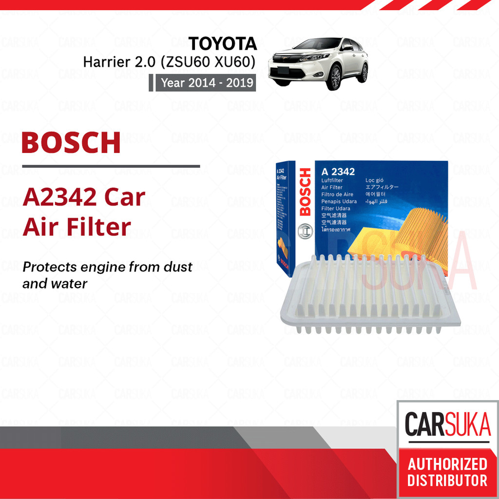 Bosch A2342 องค์ประกอบกรองอากาศเครื่องยนต์สําหรับ Toyota Harrier 2.0 ZSU60 XU60 (2014 - 2019)
