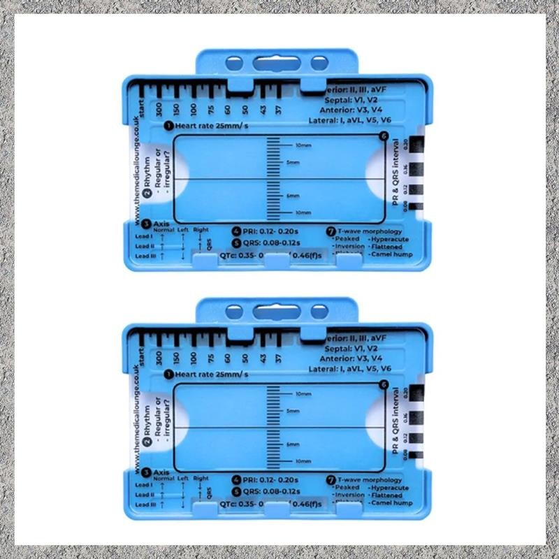 2PCS ECG 7 Step ไม้บรรทัด ECG 7 ขั้นตอนไม้บรรทัดสําหรับ ECG 7 Step ไม้บรรทัด ECG, แบบพกพา ECG Assess