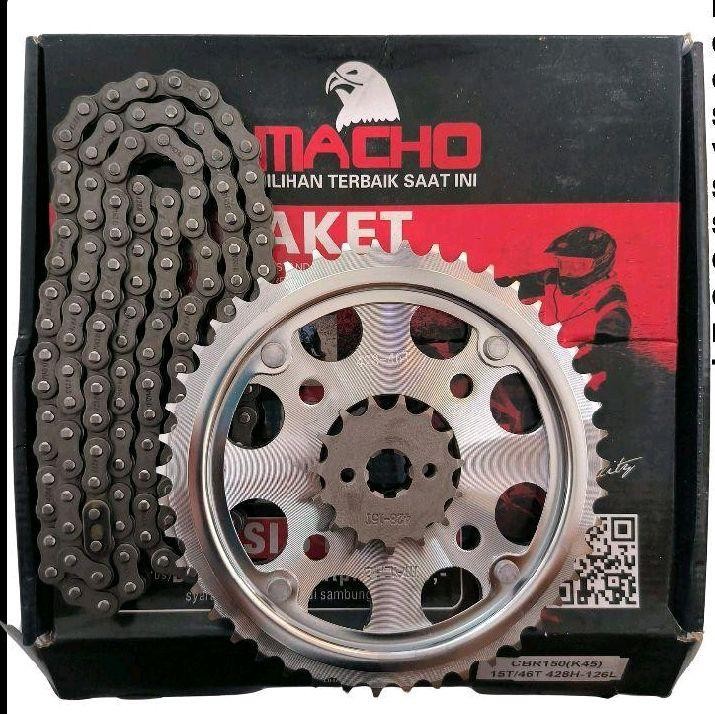 ชุดเกียร์ GEARSET CBR 150 K45 MEGA PRO NEW TIGER CB CB150R SONIC TIGER REVO 15T/46T 428H 126L ORIGIN