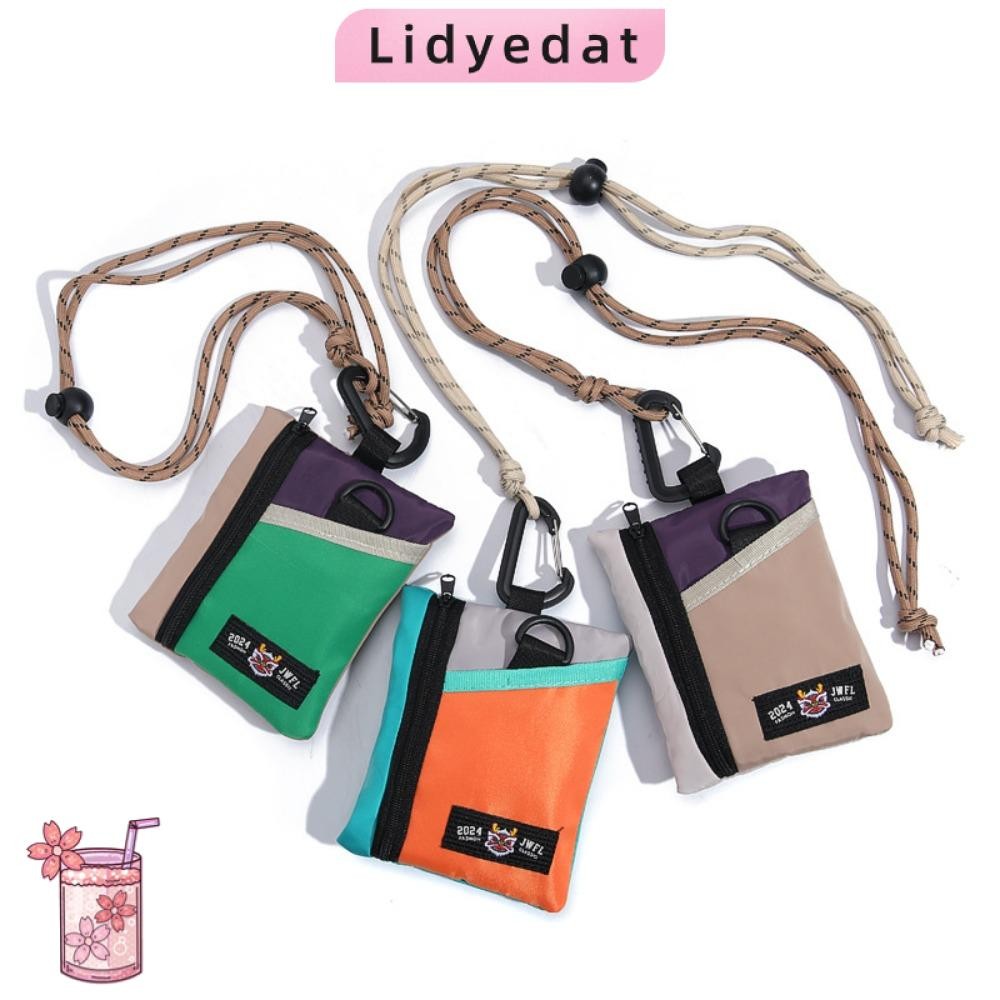 LIDYEDAT165 กระเป๋าใส่เหรียญ, กระเป๋าใส่เหรียญไนลอนลายการ์ตูน, สายคล้องคอเชือกเส้นเล็กมินิคีย์เด็ก