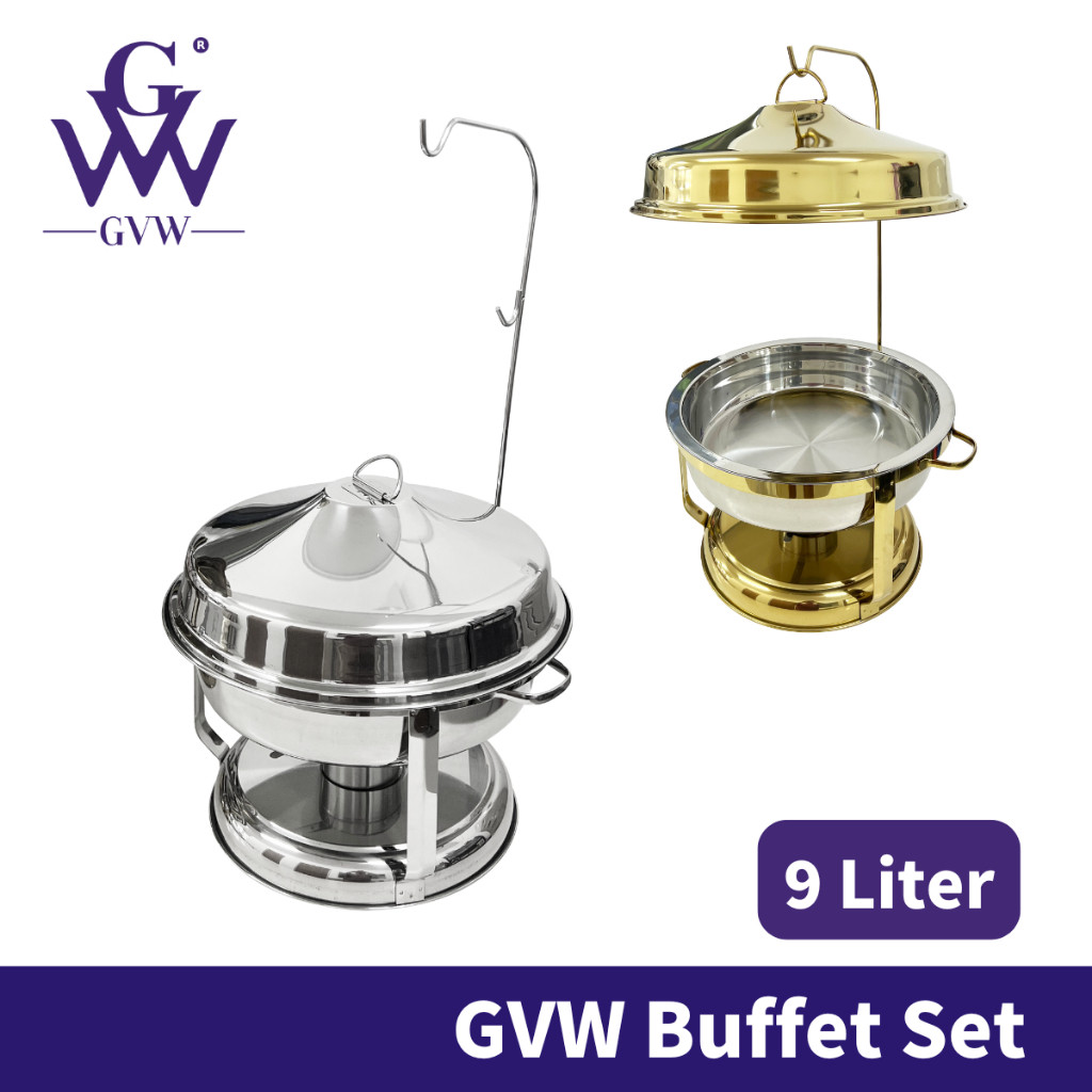 GVW แขวนชาเฟอร์ Bekas Makan ถาด Bertutup Buffet Set Buffet Warmer Buffet Stand
