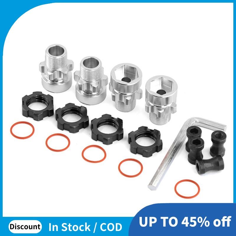 โลหะ 12 มม.ถึง 17 มม.Splined ล้อ Hex Hub อะแดปเตอร์สําหรับ 1/10 Slash 2WD RC รถอัพเกรดอะไหล่สีดํา