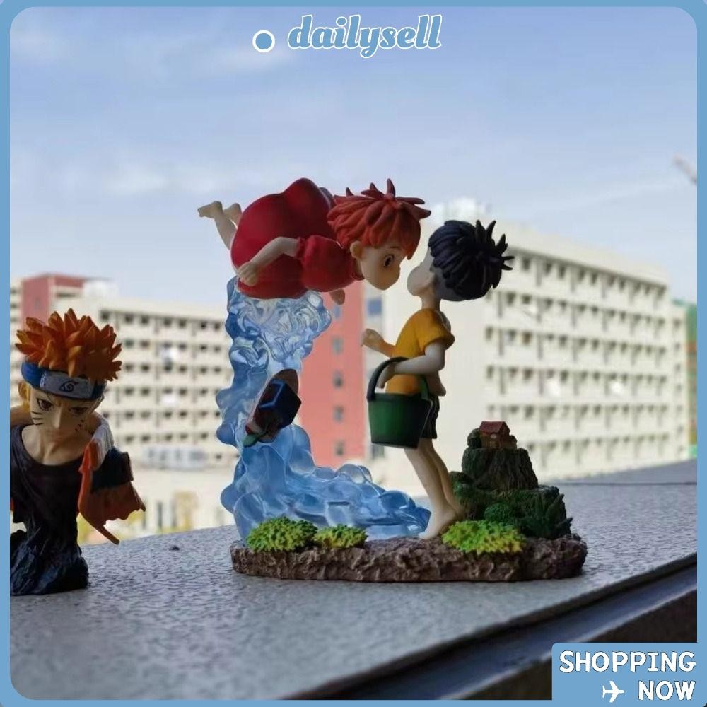 DAILY Ponyo on The Cliff Figure, PVC Cute Ponyo Sousky Seagal Figure, Collection ตุ๊กตาเด็กของขวัญ P