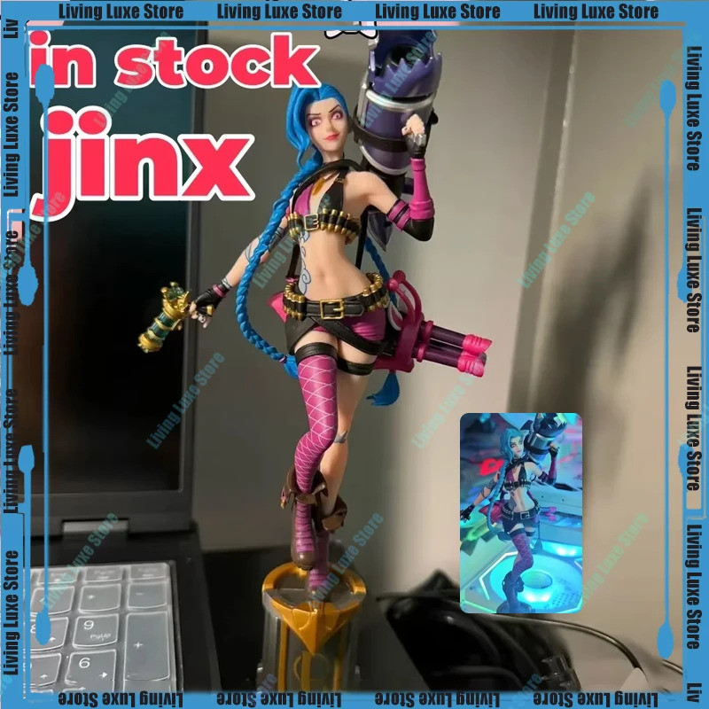 Original League of Legends Jinx Figure Arcane 2 Anime Figures Game Periphery Desk Decoration Ornamen