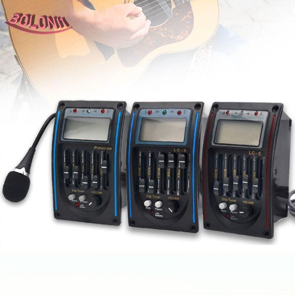 BO ระบบจูนเนอร์กีตาร์, LC-5/4 5 Band Band Acoustic Guitar Preamp, Volume Control พร้อม LCD Tuner EQ 