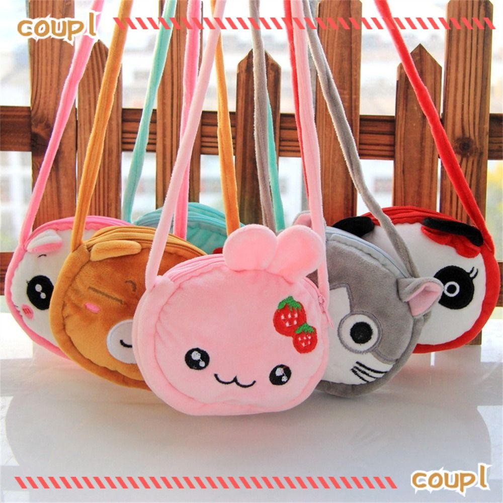 COUPL กระเป๋า Messenger,มินิยัดตุ๊กตากระเป๋าสะพาย,น่ารักการ์ตูนนุ่มตุ๊กตากระเป๋าเด็กผู้หญิง