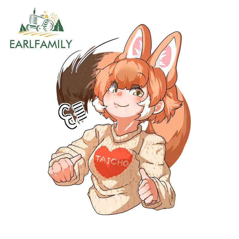 EARLFAMILY Dhole Kemono เพื่อนรถสติกเกอร์แฟชั่นรถจักรยานยนต์ Windows สเก็ตบอร์ดกันชน Occlusion Scrat