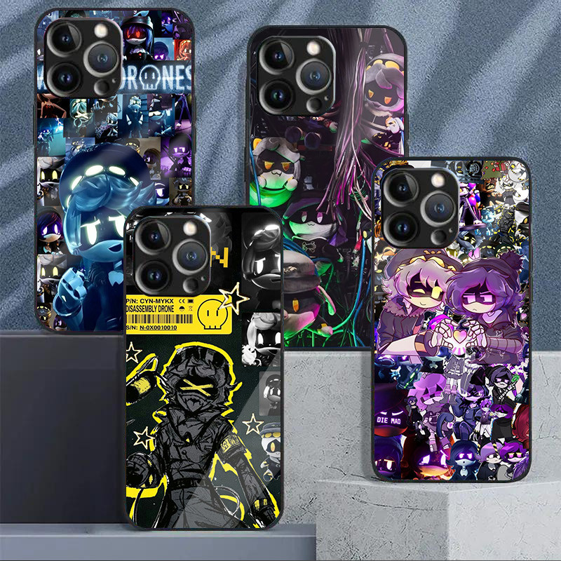 Murder Drones UZI 05 แก้วสําหรับ IPhone 16 15 14 13 12 11 Pro XR XS Max Plus Mini X XR 8 7 6s SE2/3 