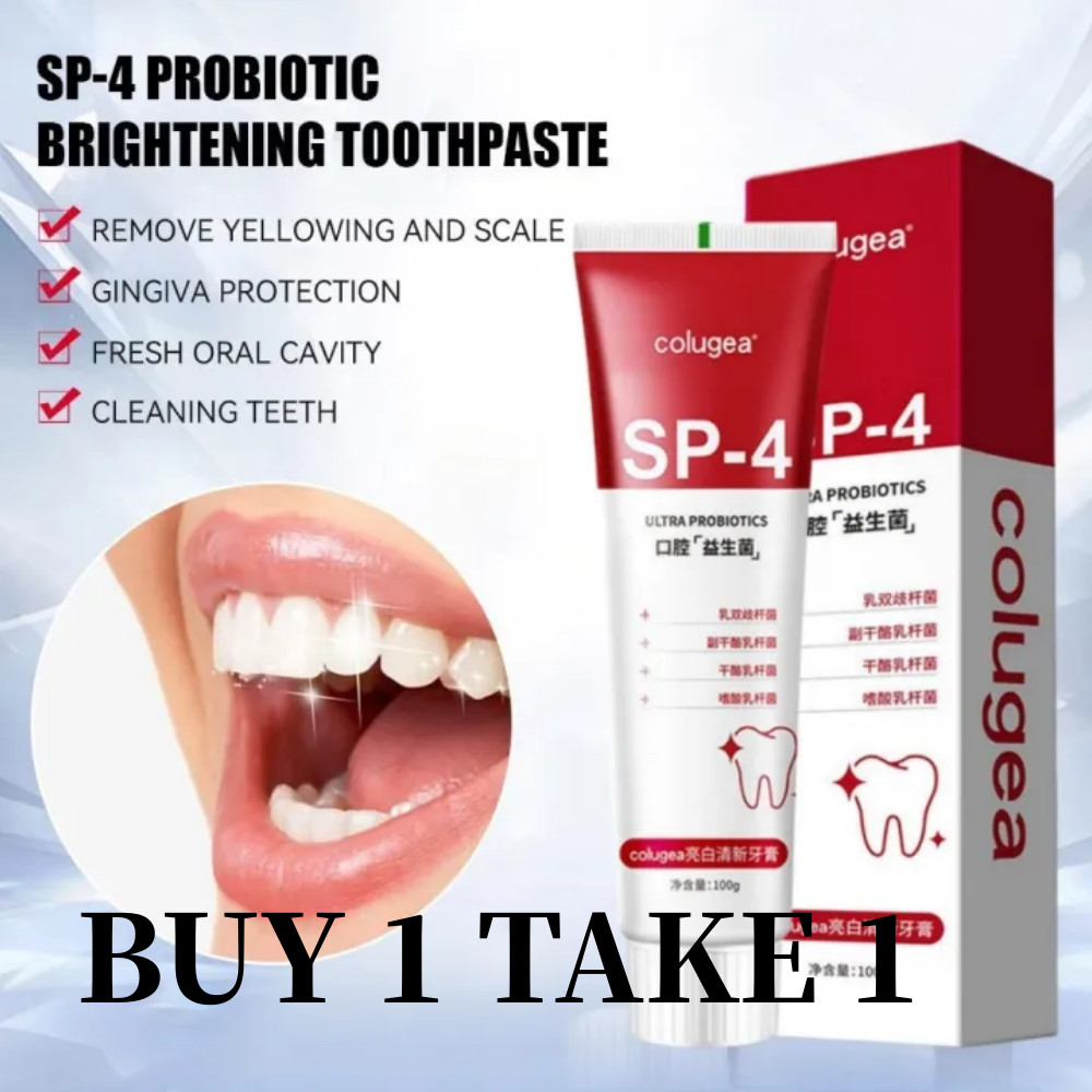 【ซื้อ 1 แถม 1】 ยาสีฟัน Colugea Probiotics SP4 ลมหายใจสดชื่น ขจัดคราบหินปูน ทำความสะอาดช่องปาก ฟันขาว