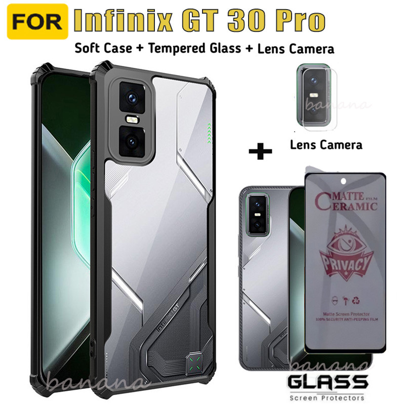 สําหรับ Infinix GT 30 ProShockproof เคสโทรศัพท์ Infinix GT 30 Pro Anti-peeping กระจกนิรภัยป้องกันหน้