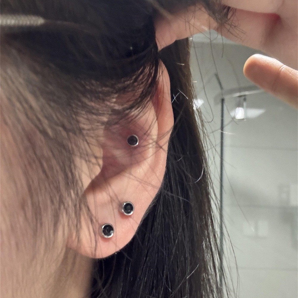 ต่างหูนิลสีดําหญิง ส925 เงินย้อนยุคที่เรียบง่ายระดับไฮเอนด์แสงหรูหราต่างหูต่างหูต่างหูต่างหู - รูปที่ 7