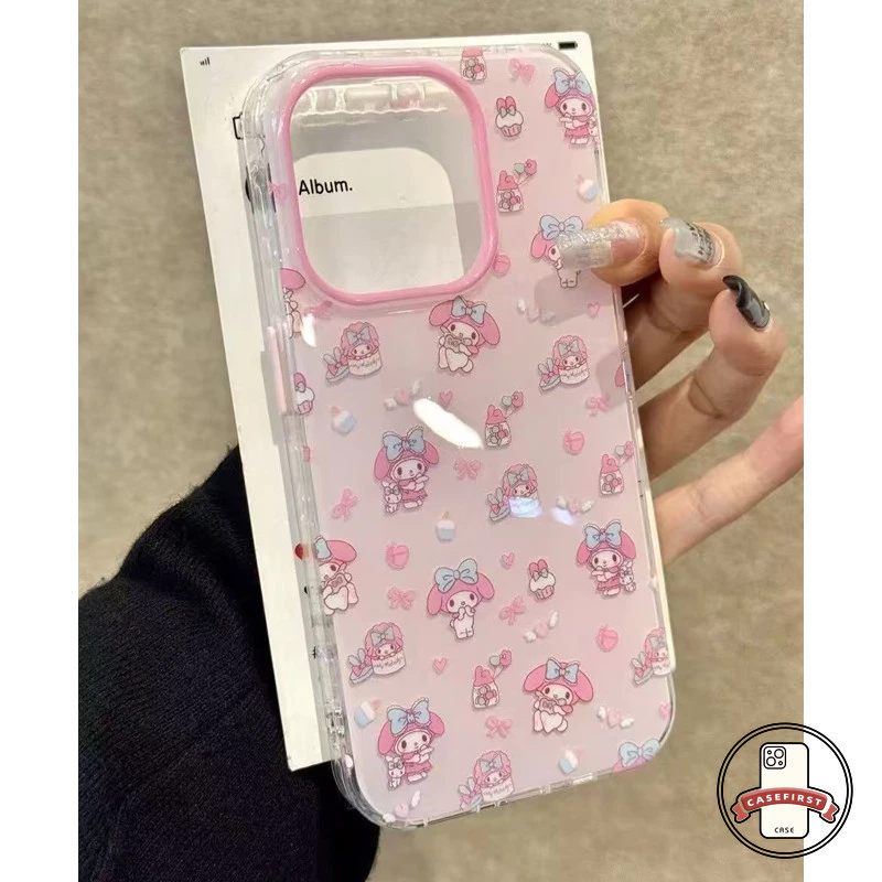 การ์ตูนคิตตี้แมวเมโลดี้โบว์น่ารักกราฟิติ เคส IPhone 17 11 15 13 14 16 12 Pro Max Air 7Plus X XR 6 8 15 16 14 Plus XS Max