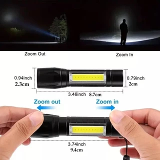ไฟฉาย ไฟฉายแรงสูง ไฟฉายความสว่างสูง ชาร์จแบตได้ ปรับได้ 3 รูปแบบ LED Flashlight USB Charger