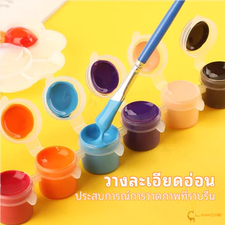 LAKOE สีน้ำ กันน้ํา สีอคริลิค ชุดสีอะคริลิคพร้อมใช้ สีโปสเตอร์ สี 6 สี/สี 12 สี