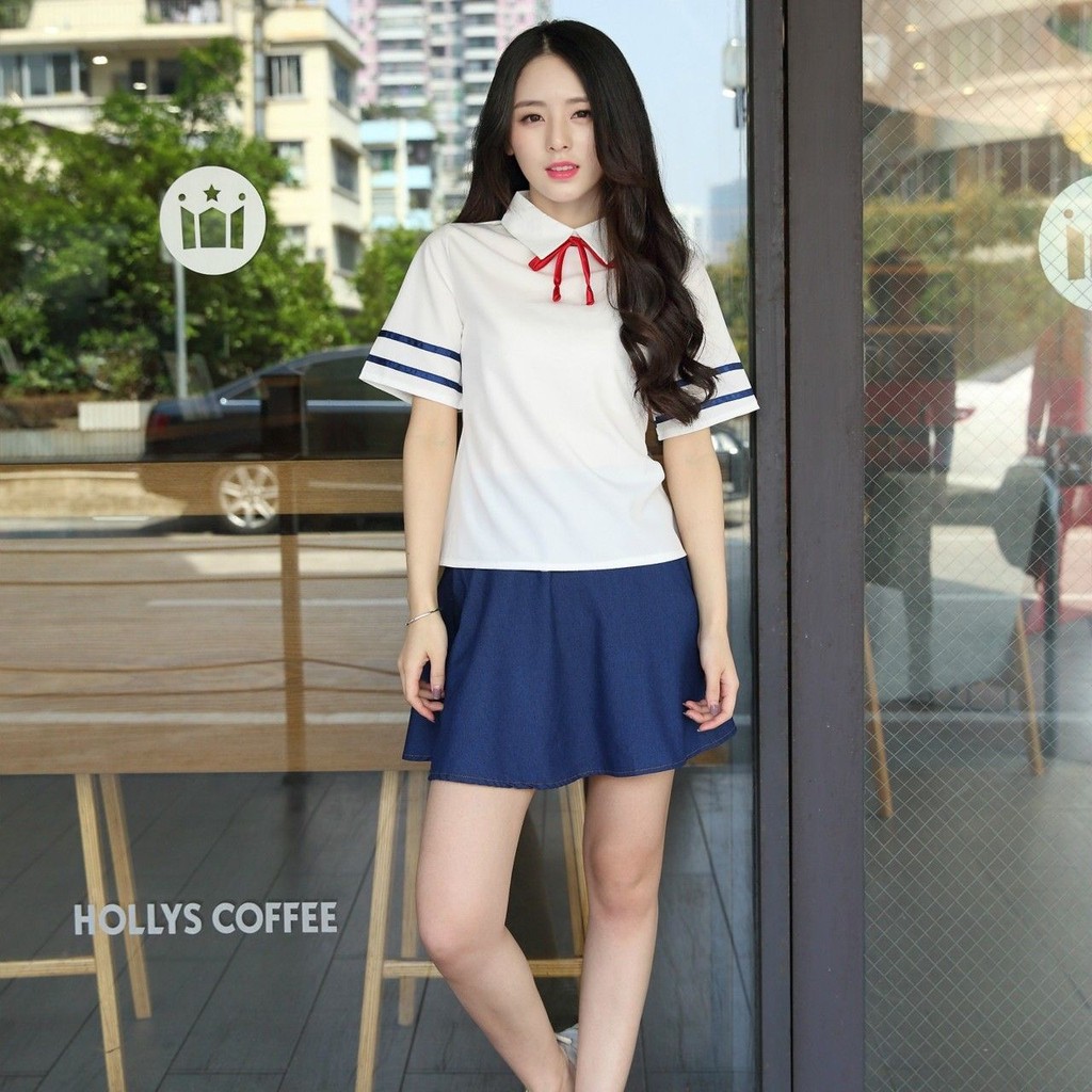 British Navy Sailor Uniform Japanese Korean School Uniform JK Uniform Student COS Class Uniform Coll