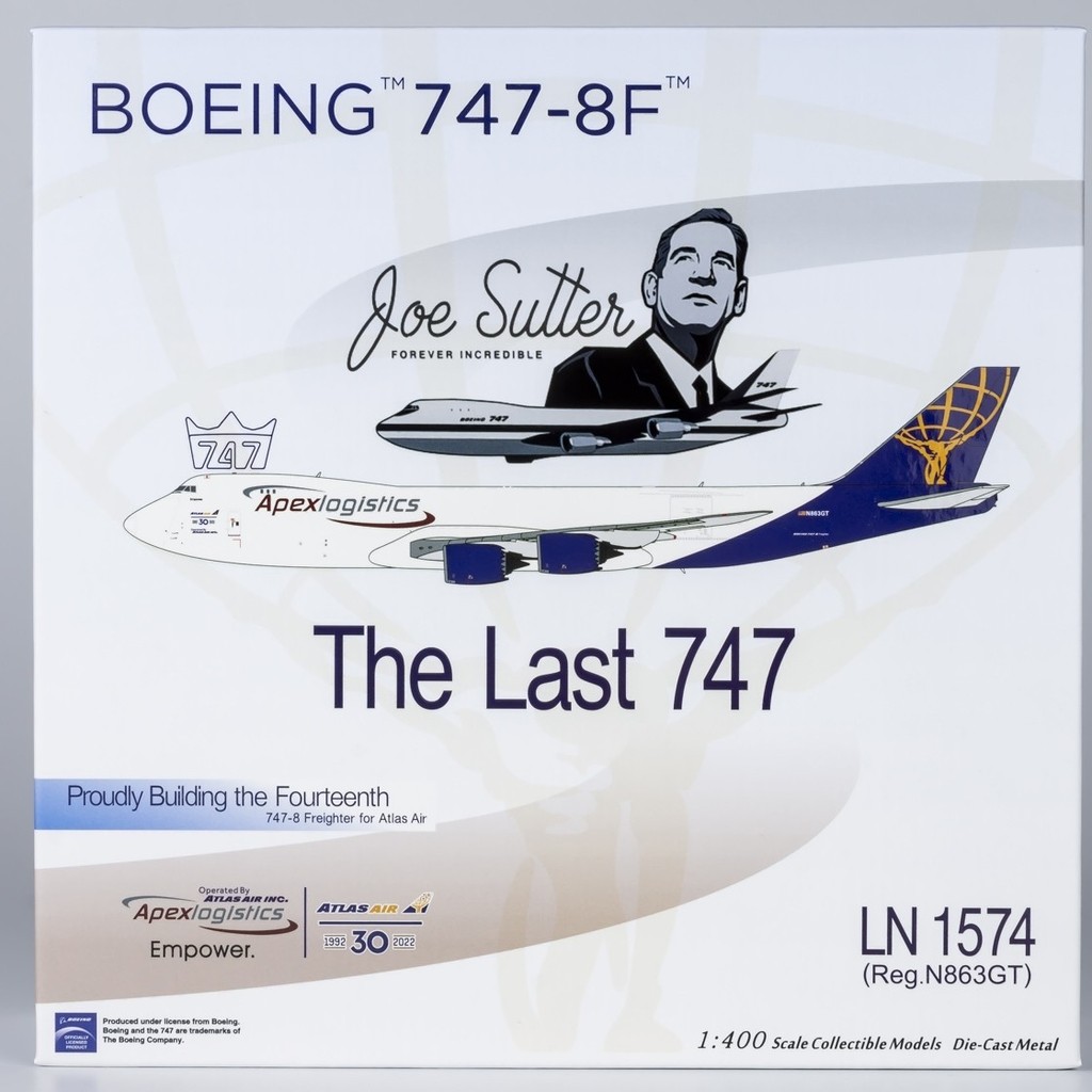 NG Atlas Air Last Frame 747 ครบรอบ 30 ปี B747-8F N863GT 1: 400 78015