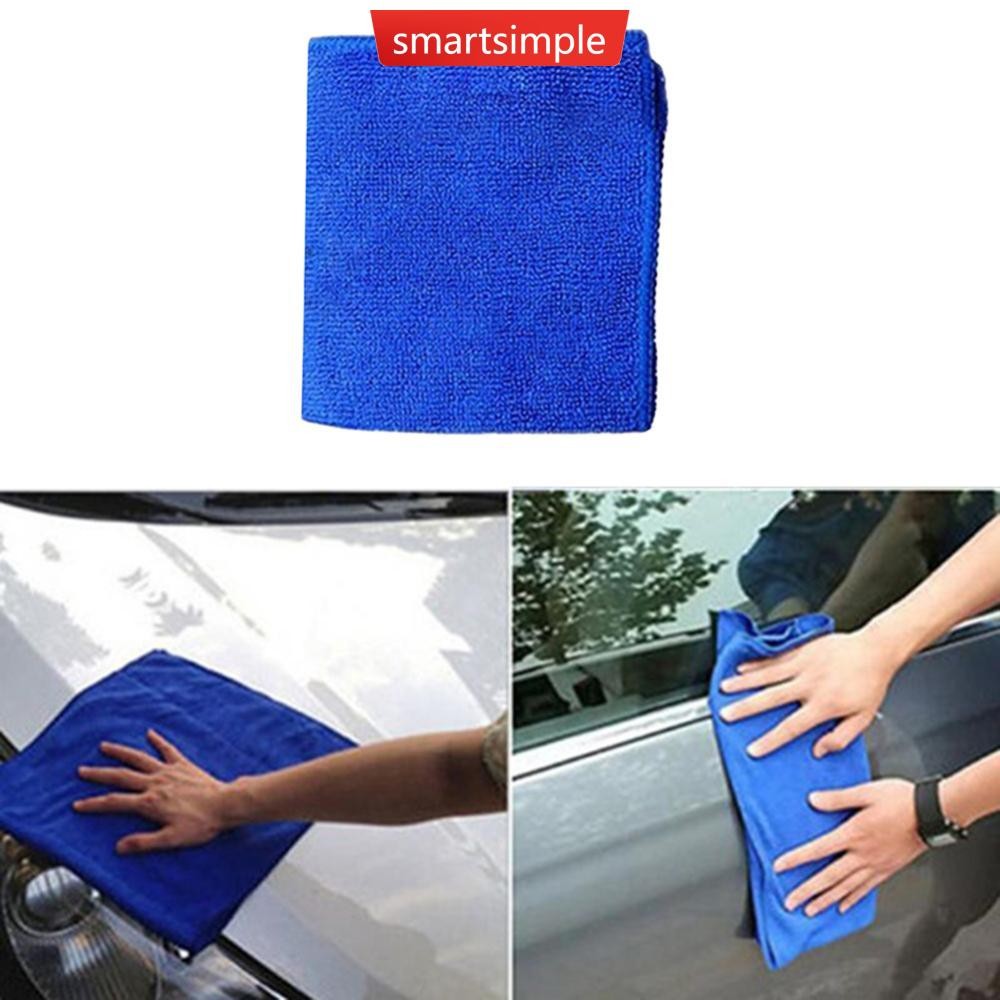 SMARTSIMPLE 1 PC ไมโครไฟเบอร์ผ้าเช็ดตัวห้องครัว Auto Car Home ทําความสะอาดผ้า 25x25 ซม.T4U7