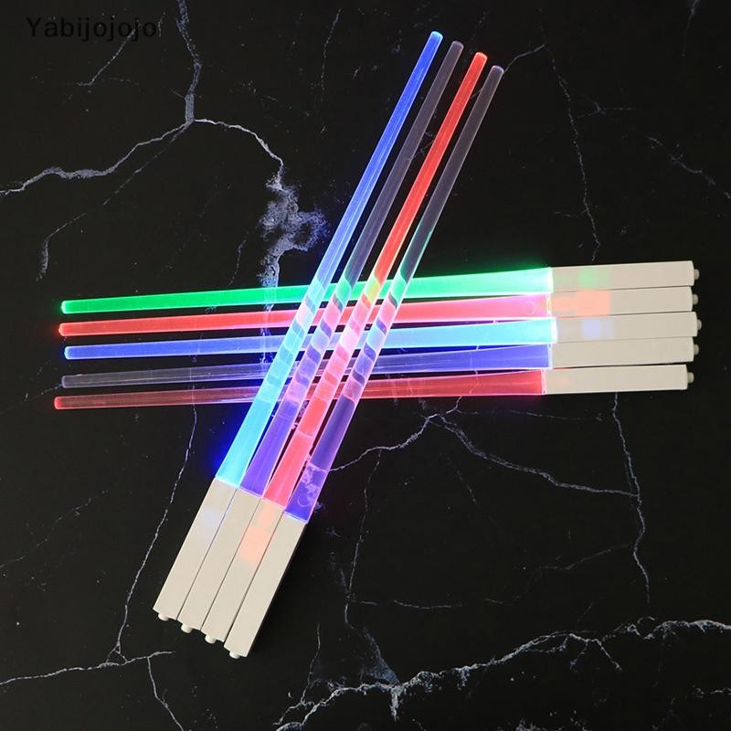 Yabijojojo 1 PCS LED Lightsaber Luminous ตะเกียบที่ถอดออกได้ล้างทําความสะอาดได้ฟรีบนโต๊ะอาหารสําหรับห้องครัวอาหารค่ําใหม่