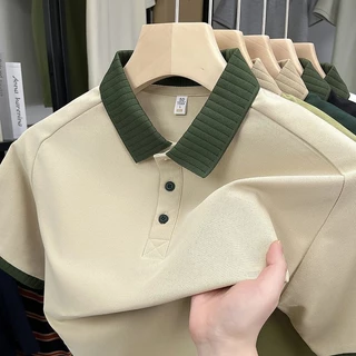 ผู้ชายโปโล เสื้อแขนสั้นลําลองสไตล์เกาหลีสำหรับฤดูร้อน