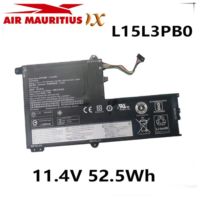 11.4โวลต์52.5wh เดิม l15l3pb0 l15m3pb0แล็ปท็อปแบตเตอรี่สำหรับ Lenovo 510-14isk I deap AD 320s-14ikk 
