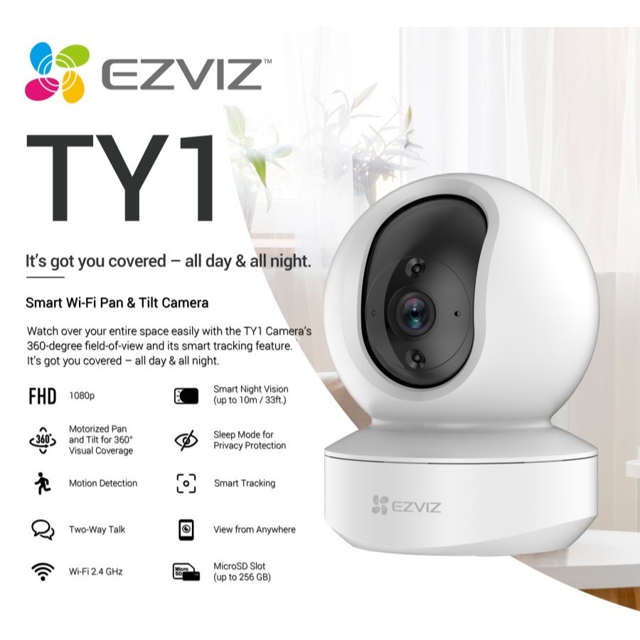 Ezviz TY1 Pro 2MP กล้องวงจรปิดอัจฉริยะ IP