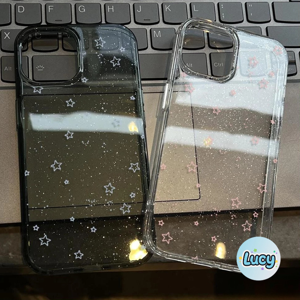💕LUCY💕เคสใสแบบแวววาว TPU นุ่มสีสันสดใส ดาวห้าแฉกสีสันสดใส เคสไอโฟน iPhone14 7 8PLUS 16 15 14 13 12 11Promax X XR XSMax
