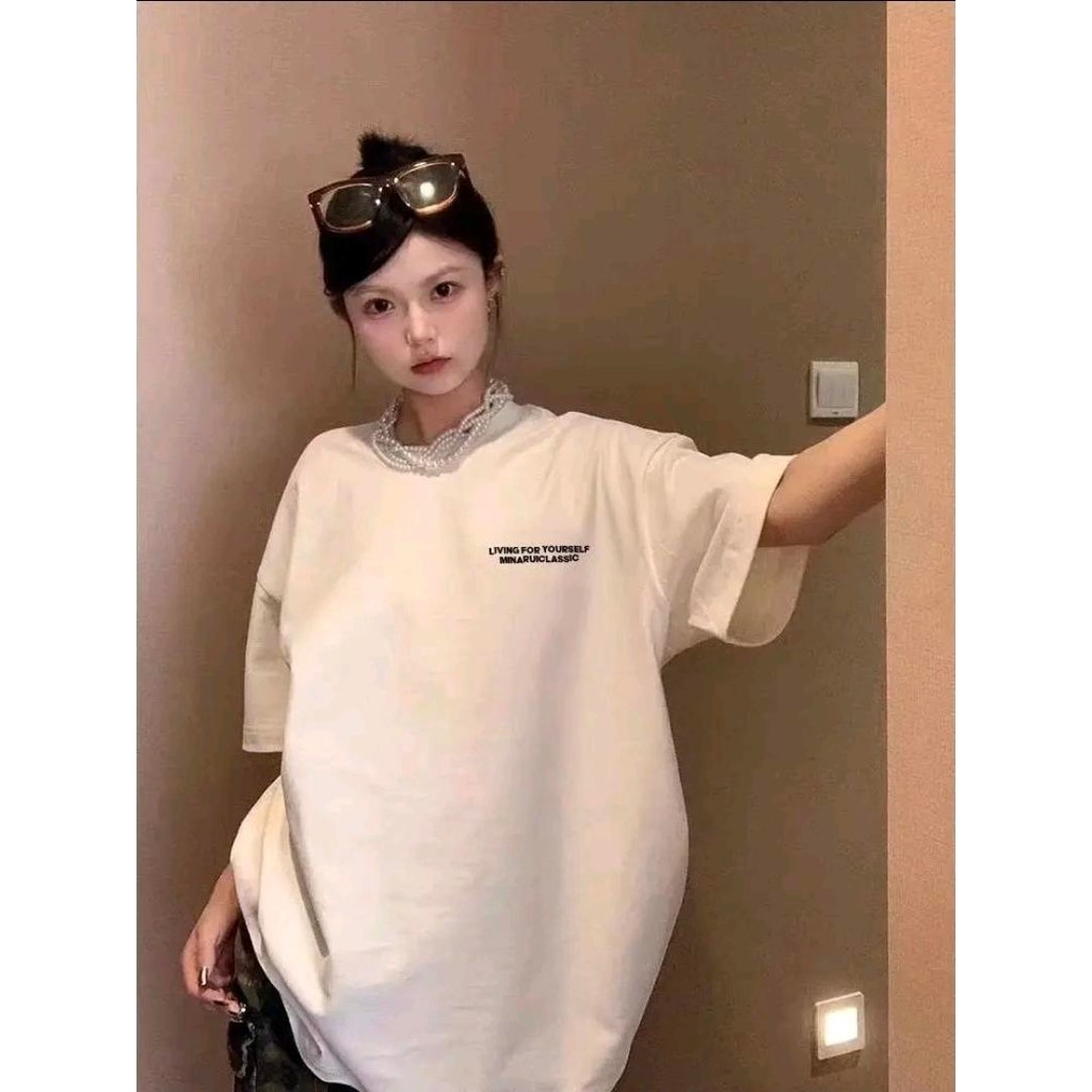 Su.Tee เสื้อทูโทน เสื้อน่ารัก เสื้อยืด oversize เกาหลี โคตรนุ่ม ผ้าคอตตอน ลาย “LIVING FOR YOURSELF” สินค้าใหม่ 2025 ราคา ถูกที่สุด ดีลบีเคเค แกลเลอรีภาพที่ 2