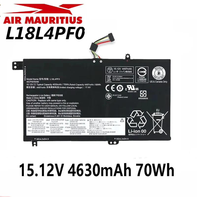 L18L4PF0 L18M4PF5 L18L4PF4 แบตเตอรี่แล็ปท็อป 15.12V 70Wh 4630mAh สำหรับ Lenovo Xiao Xin AIR15-2019 S