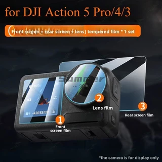 Summer ฟิล์มกันรอยจอเลนส์สำหรับ DJI Osmo Action 5 Pro/4/3, Ultra HD, กระจกนิรภัยกันรอยความแข็ง 9H พร้อมจอแสดงผล OLED