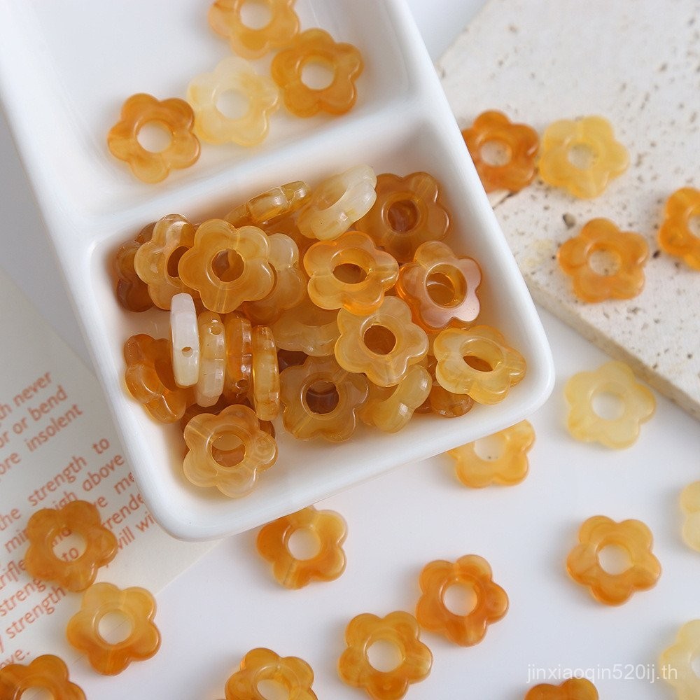 [JIN] ลูกปัดห้ากลีบดอกไม้สด, วัสดุลูกปัดหลวม diy ทําด้วยมือพร้อมสต็อก - รูปที่ 5