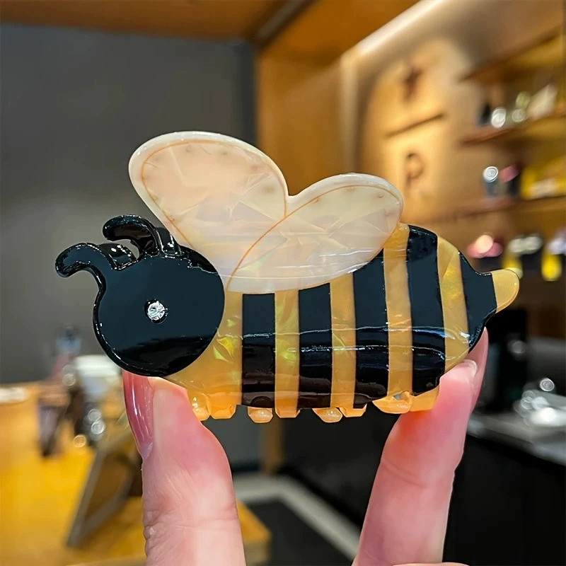 ผู้หญิงน่ารักอะคริลิค พลอยเทียม ผึ้ง ปิ่นปักผม