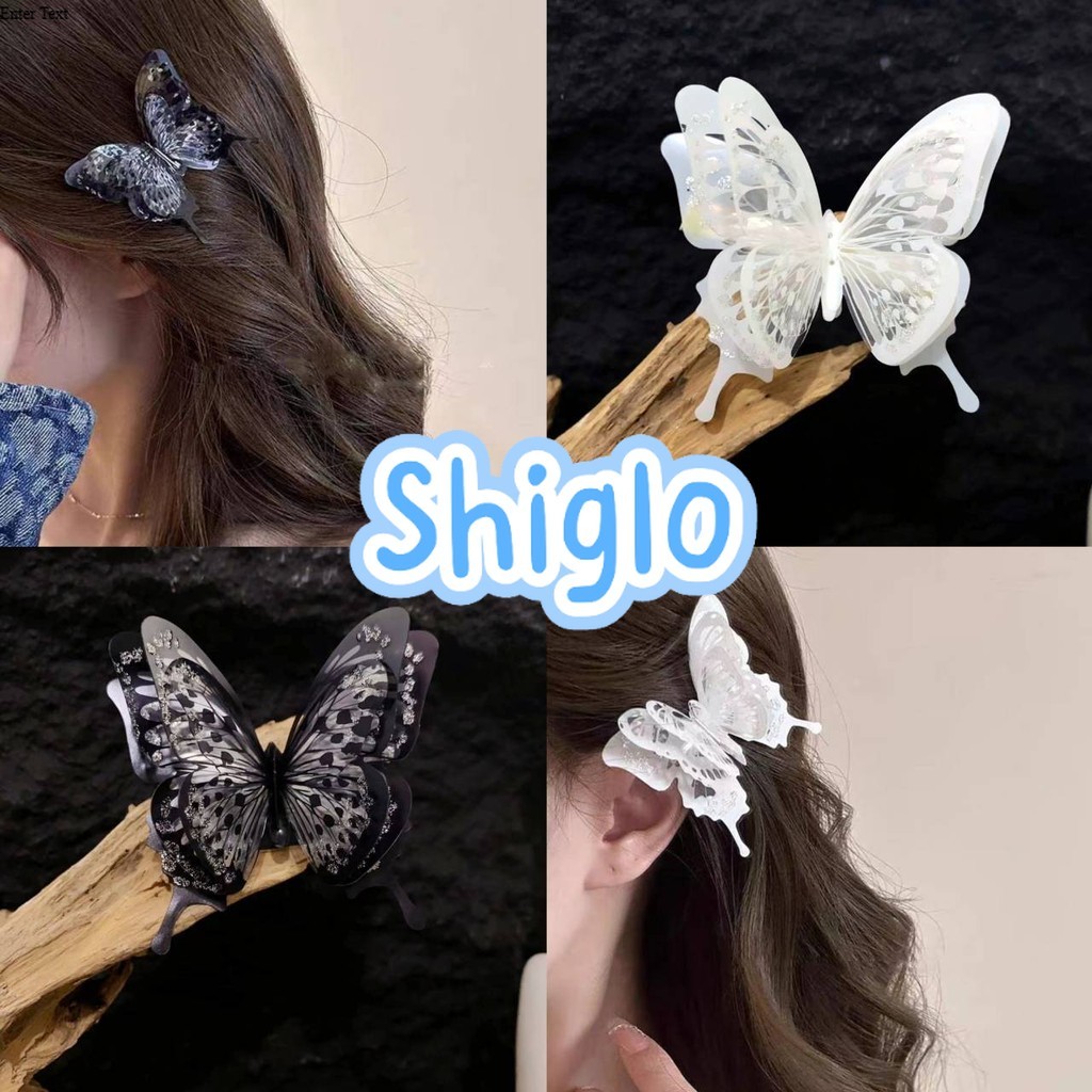 Shigie​ 🍁พร้อมส่ง🍁 "VO-8" กิ๊บติดผมรูปผีเสื้อ อันเล็ก สีขาวดำ ดีเทลปีกน่ารัก อุปกรณ์ทำผมผู้หญิง