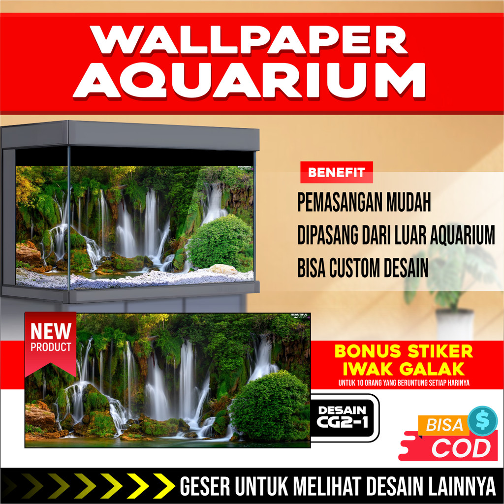 3D REAR AQUARIUM BACKGROUND สติ๊กเกอร์ติดผนังพร้อมรูปถ่ายรูปถ่ายรูปถ่าย CG2