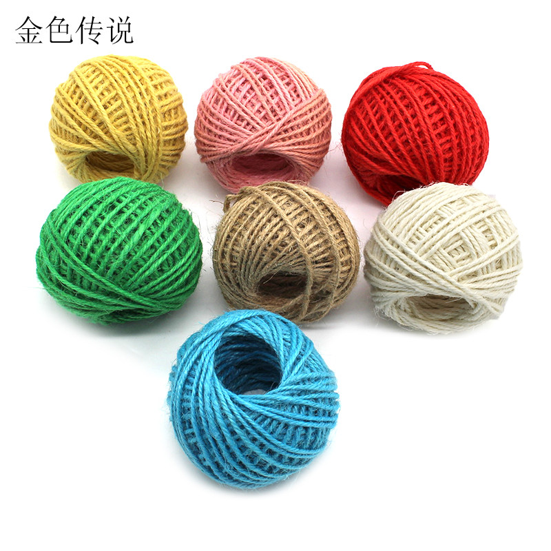 เชือกปอหลากสี diy วัสดุทําด้วยมือ ด้ายถัก Handmade Fine ด้ายกัญชา Ball ตกแต่ง Creative Binding เชือก 25m - รูปที่ 3