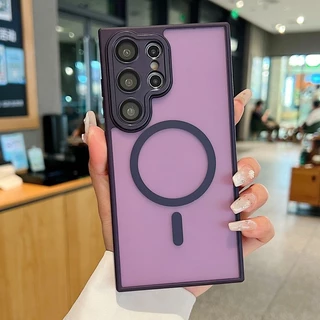 หรูหรา Matte เคสโทรศัพท์แม่เหล็กสําหรับ Samaung Galaxy S24FE S25 S24 S23 Ultra S24 S25 Plus เลนส์ป้องกัน Drop resistant ฝาครอบ