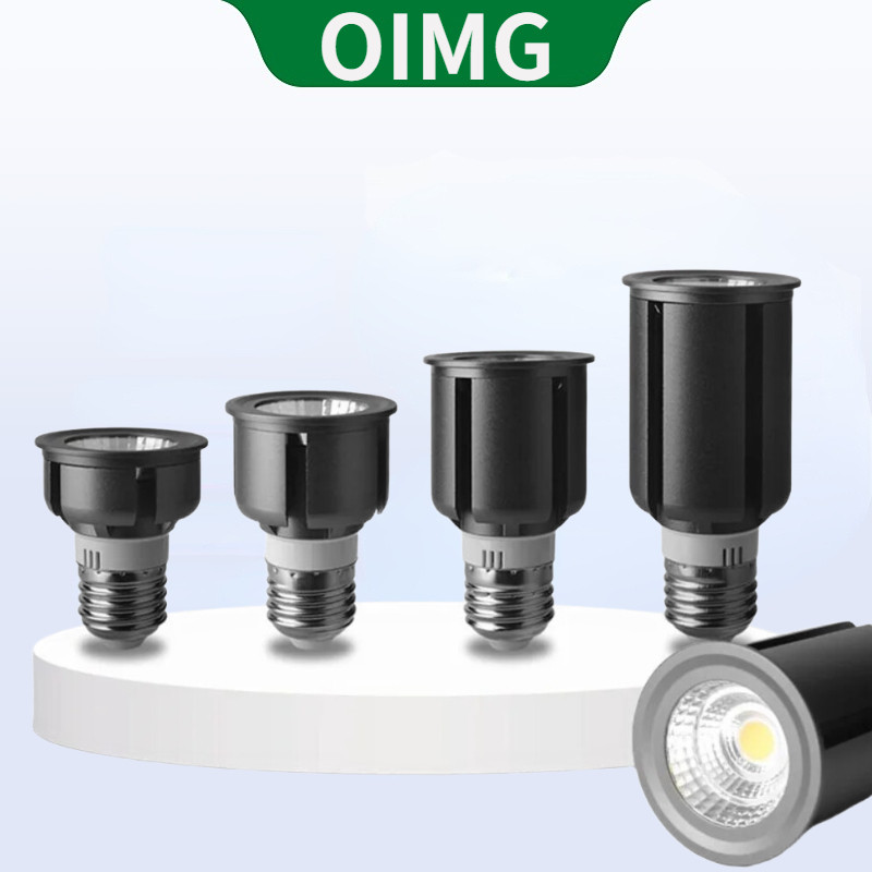 Oimg Ultra Bright COB LED Spotlight หลอดไฟ E27 9W 12W 15W 20W 25W 110V 220V 85-265V Black Shell Spotlight สีขาวเย็น/เป็นกลาง/อบอุ่น/สามสี