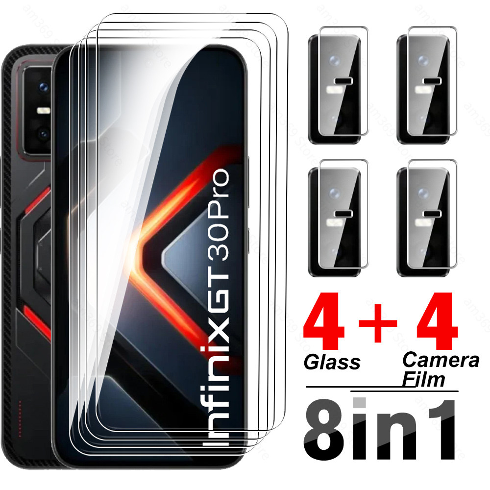 8in1 กระจกนิรภัยใสสําหรับ Infinix GT 30 Pro ป้องกันหน้าจอกล้องเลนส์ฟิล์ม InfinixGT30Pro GT30Pro 30Pro 5G
