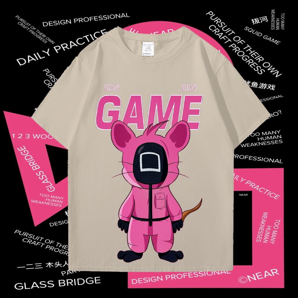 HOT Squid Game 2 เสื้อยืด Squid Game2 & JERRY เสื้อยืดผ้าฝ้ายแฟชั่นคอกลมUnisex